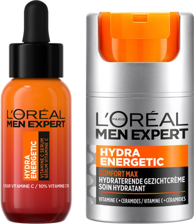 L'Oréal Paris Men Expert Hydra Energetic Shot Serum - 30ml & L’Oréal Paris Men Expert Hydraterende Dagcrème - 50ml