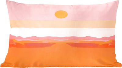Sierkussens - Kussentjes Woonkamer - 60x40 cm - Zon - Abstract - Landschap - Oranje