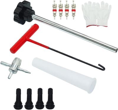 Ventiel Reparatie Set - Banden Tool Kit - Snel Ventielen Vervangen - Zonder Band Demontage - 22 cm Lengte