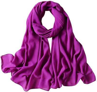 Chiffon Sjaal Paars – 180 x 90 cm – Polyester Dames Sjaal – Lange Elegante Omslagdoek – Fashion Favorite