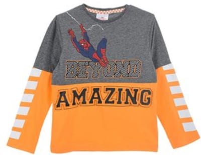 Marvel Spiderman Shirt - Lange Mouw - Oranje - Maat 98