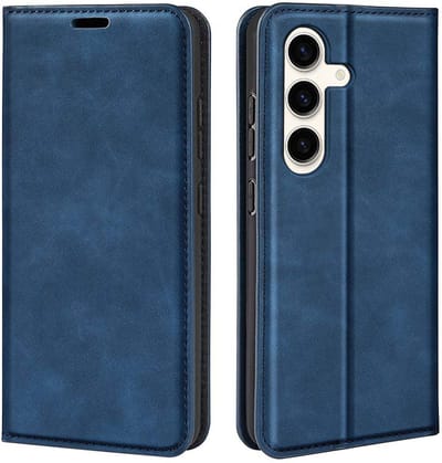 MobyDefend Hoesje - Geschikt voor Samsung Galaxy S24 Plus (S24+) - Luxe Wallet Bookcase (Magnetische Sluiting) - Blauw