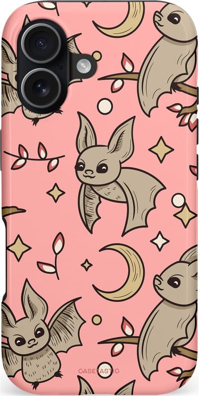 Casetastic hoesje geschikt voor Apple iPhone 17 - MagSafe - Dubbellaagse bescherming - Nachtelijke vlucht - Fashion Case - Perzik Taupe Lichtroze