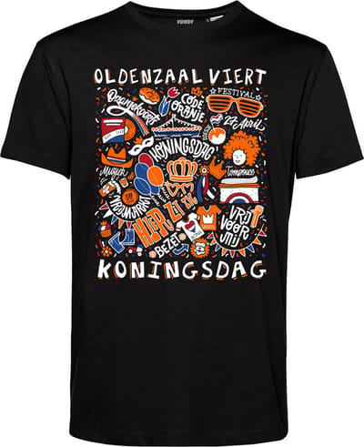 T-shirt Oldenzaal Oranjekoorts | Zwart | maat XS