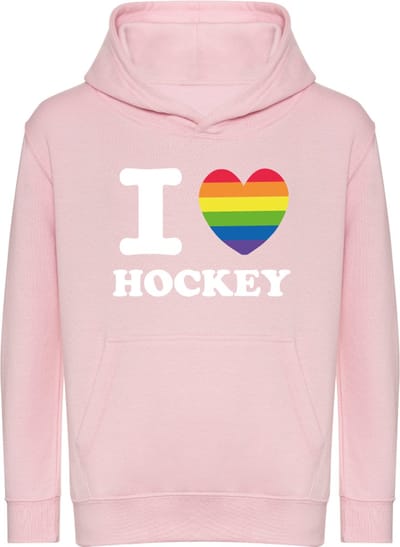 Hingly I love hockey Trui Regenboog Roze 128-140