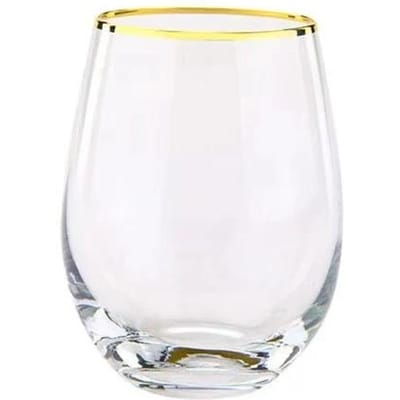 340/375/535ml Enkellaags Eivormig Glazen Waterglas Whiskeyglas met Gouden Rand Ontbijt Melk Sap Kopje Feest Bar Benodigdheden 301-400ml white