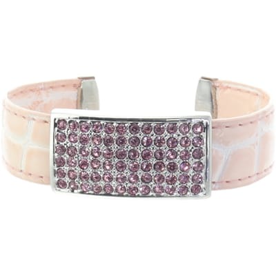 Behave – Armband dames breed – lichtroze krokodillenlook – romantisch chic