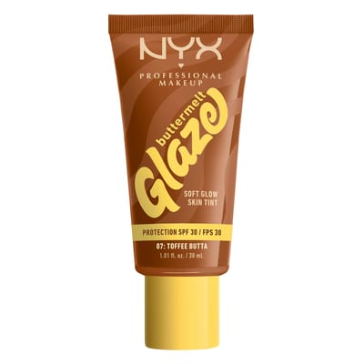 NYX Professional Make Up Buttermelt Glaze Toffee Butta Foundation - Tot 12 uur draagtijd - SPF 30 bescherming - 7 - 30ml