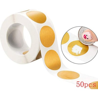 50-300 Stuks Gouden Krasloten Stickers Ronde Vorm Labels Sticker Diy Handgemaakt Voor Spel Kras Sticker Labels Kantoorbenodigdheden orange