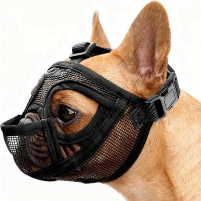 Honden muilkorf - Korte snuit - Veilig uitlaten - Comfortabel nylon - Maat S - Zwart