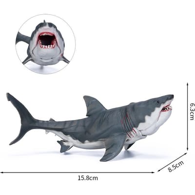 Grote Haai Speelgoed Megalodon Plastic Diverse Oceaan Dieren Haai Figuur Realistisch Zee Wezen Speelgoed Figuur voor Verzameling Hoge Kwaliteit Cadeau gray