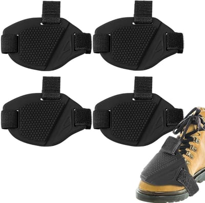 4-Pack Motorfiets Schakelpads, Motorfiets Schoenhoezen Rubberen Schoenbeschermers, Rubber Motorfiets Koppelinghoezen, Universele Motorfiets Kofferbakbeschermers (Zwart)