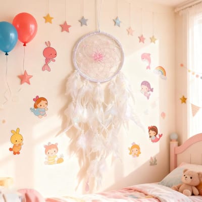 Handgemaakte Indiase Dromenvanger voor Wanddecoratie, Slaapkamer, Verjaardagscadeau voor Meisjes en Kinderen