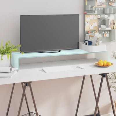 vidaXL - TV-meubel/monitorverhoger - 100x30x13 - cm - glas - groen