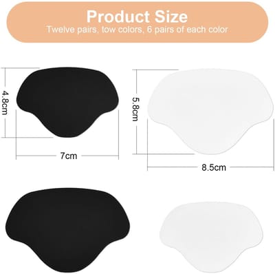 Dailygoody - Hielreparatie - Hakkenschoenen - Zelfklevende hielkussens - Zwart + Wit - Hielbeschermers - Voor dames en heren - Microvezel