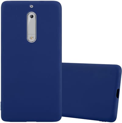 Cadorabo Hoesje geschikt voor Nokia 5 2017 in CANDY DONKER BLAUW - Beschermhoes gemaakt van flexibel TPU silicone Case Cover