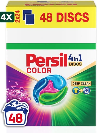 4 x Persil Discs Color Deep Clean - Wascapsules - Gekleurde Was - Voordeelverpakking - 48 Wasbeurten