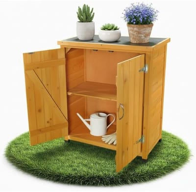 CLVP® Tuinkast Hout – Opbergkast Buiten – Tuin Opberghok – Premium