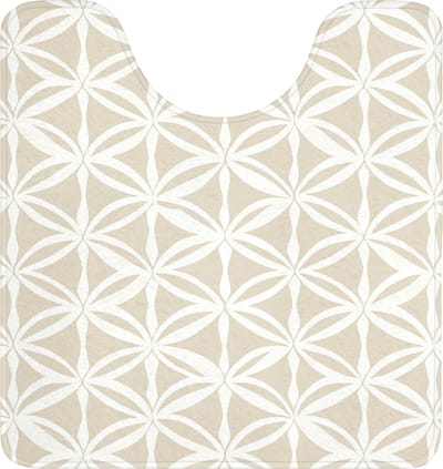 WC mat met uitsparing 55x60 cm - Antislip - Motief - Modern - Beige - Toiletmat met uitsnijding - Vloermat - Douchemat - Toilet tapijt - Toiletmatten