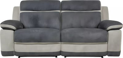 Vente-unique Driezits relaxbank van microvezel TALCA - Antraciet en licht grijs