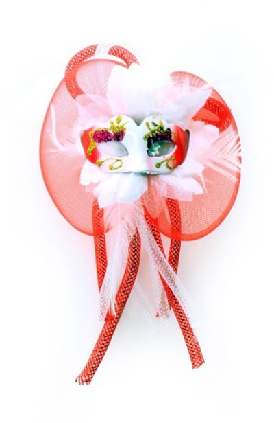 Rubie's Broche Bloem Tubes En Oogmasker Rood/wit