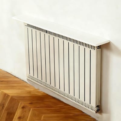 Radiatorrek Hout - Wandplank - Decoratie Opslag - Warmteverdeling - 20 x 130 cm - Wit