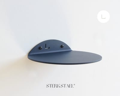 STERKSTAEL Saga wandplank Midnight Blue - stalen wandplank - kleur donker blauw - poedercoating - staal - wandrek - wandplankje - inclusief bevestigingsmateriaal - draagkracht van 10 kg - 1 stuk
