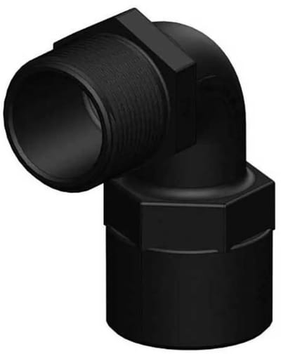 Trudesign M-f 1 1/4´´ Elleboogconnector Zwart