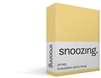 Snoozing Jersey - Hoeslaken Extra Hoog - 100% gebreide katoen - 70x200 cm - Geel