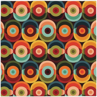 Retro Groovy Geometrische Cirkelbollen Tafelkleed, Jaren '70 Mid Century Modern Psychedelische Abstracte Tafeltextiel 152x152cm red