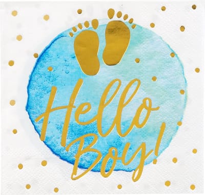 Boland - Set 20 papieren servetten 'Hello boy!' - Geen thema - Babyshower