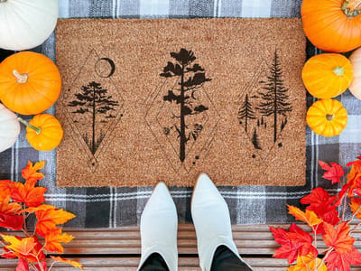 Sacred Trees | 60x40 cm | Nieuwe huis cadeau | Ingangsmat | Deurmat met stijl | Verhuizing cadeau | Praktisch & trendy | Perfect voor binnenkomst | Cadeau voor nieuwe woning