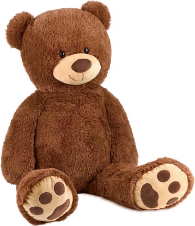 Teddy beer knuffel van zachte pluche - 64 cm zittend/100 cm staand - bruin