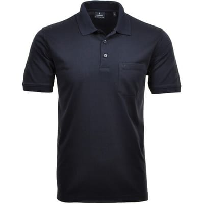 Ragman Softknit Poloshirt Breast Pocket Pima Cotton Mix Marine / male