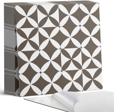 Coloray Plaktegels - Abstract geometrisch patroon Zelfklevende Tegels - 20 cm x 20 cm - Bruin Plaktegels - 20 stuks - Vierkant PVC Tegels - Plaktegels Badkamer - Plaktegels Vloer - Vinyltegels Vloer Zelfklevend - Wandtegel Zelfklevend