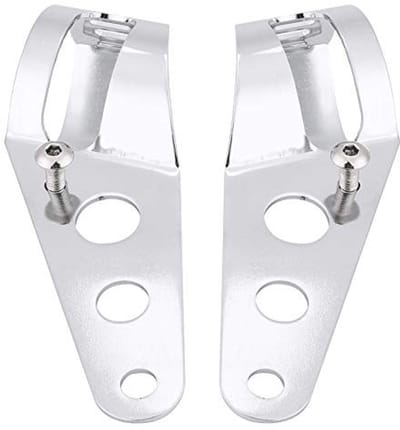 Allecto - Koplamp Montage Klem - Motorfiets Beugel - Geschikt voor Chopper en Cafe Racer - Chroom - Vork Buis Klem - 35 tot 43mm