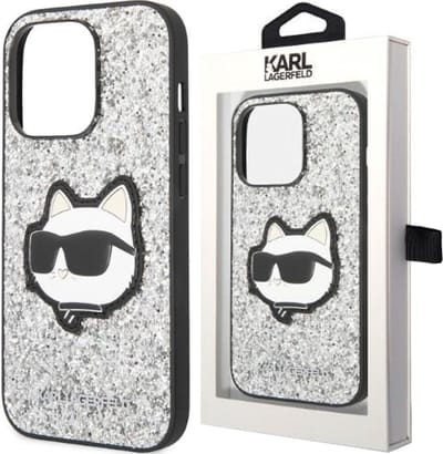 Karl Lagerfeld Glitter Choupette - Telefoonsticker - Precieze Pasvorm - Hardcase - Sierlijk Ontwerp