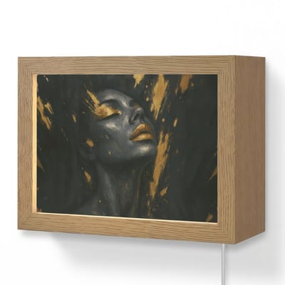 Wandlamp 20x15 cm - Oplaadbaar - Gezicht - Vrouw - Verfspatten - Abstract - Wandlampen binnen woonkamer - Slaapkamer lamp met kabel - Decoratieve nachtlamp - Vloerlamp snoer