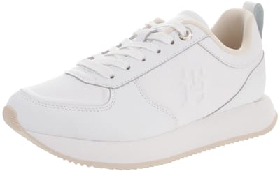 Tommy Hilfiger - Dames Sneakers Casual Leather Runner - Wit - Maat 37