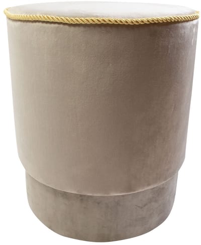 poef fluweel goud champagne 38x38x45cm