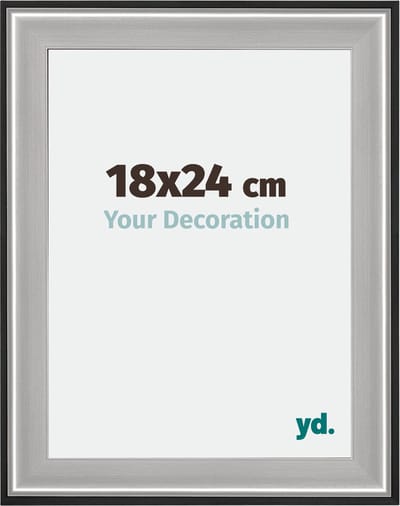 Your Decoration - Fotolijst 18x24 cm - Hout - Zwart Zilver Gepolijst - Birmingham