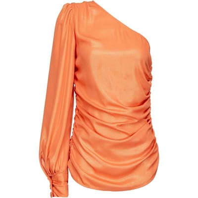 PINKO Birillo Blusa Georgette Lamina Brendy Melon Size: 46 | Blouses Outlet | Dames | Oranje