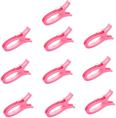 10-stuks Extra grote plastic wasknijper - Wasknijpers - Dekendroogklemmen - Windbestendige klemmen - Antislip wasknijpers - Met antislip gekartelde randen - 16 cm - Geschikt voor dekens, kleding, handdoeken, enz. - Roze