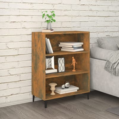 vidaXL - Dressoir - 69,5x32,5x90 - cm - bewerkt - hout - gerookt - eikenkleurig