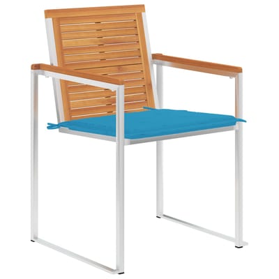 vidaXL - Tuinstoelen - 2 - st - met - kussens - massief - acaciahout - en - staal
