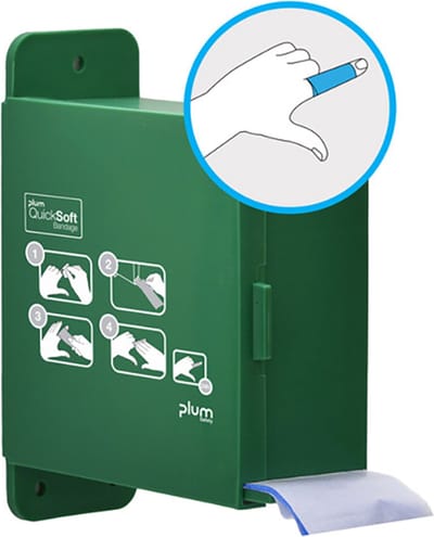 Plum QuickSoft bandage dispenser - Quicksoft schuimverband automaat met vulling blauw - 5,5 cm breed. x 5 mtr.
