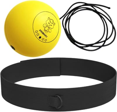 Reflecterende Boksbal - Trainingsbal Set - Reactievermogen Trainen - PU Schuim Materiaal - Verschillende Groottes - Geel