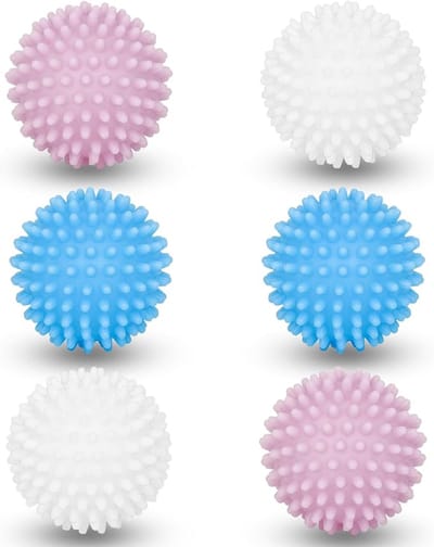 Famanu 6 stuks wasmachine droger bal, wasbal voor wasmachine, droger ballen voor wasdroger, herbruikbaar, voor het reinigen van huiskleding