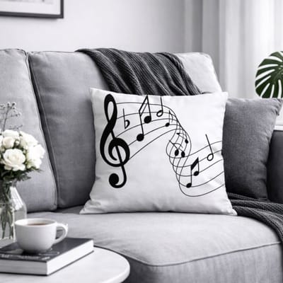 Melody Notes Collection Kussenhoes - muziek - muzieknoten - muzieknoot - 40x40 cm