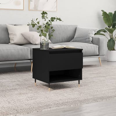 vidaXL - Salontafel - 50x46x50 - cm - bewerkt - hout - zwart